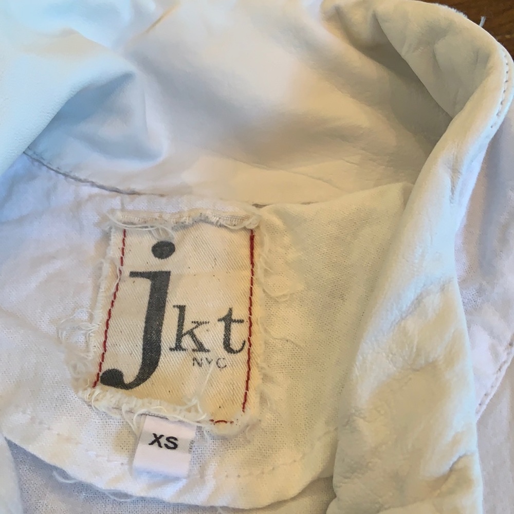 JKT/ jakett twill leather trim jacket